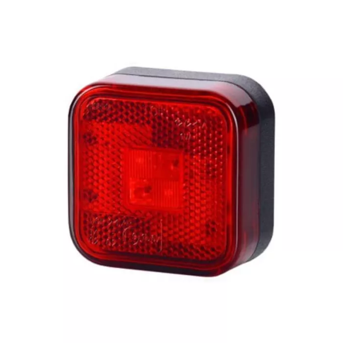 QUADRATISCHE Umrissleuchte mit Reflektor (LED) rot 12/24V universal