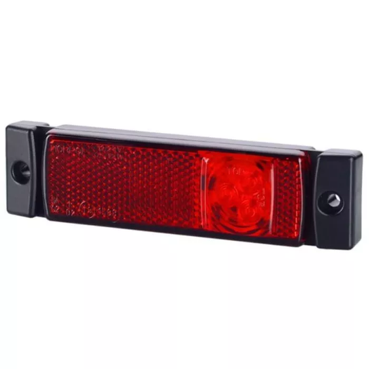 LED-UMRIßLEUCHTE MIT REFLEKTOR ROT 12/24 V UNIVERSAL
