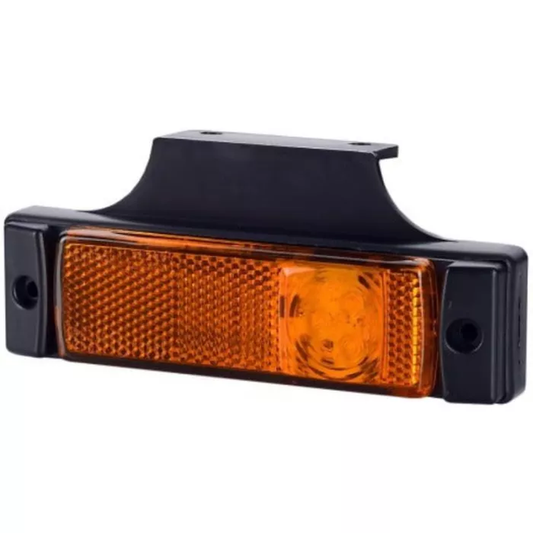 Umrissleuchte mit Reflektor und Halterung (LED) orange 12/24 V universell