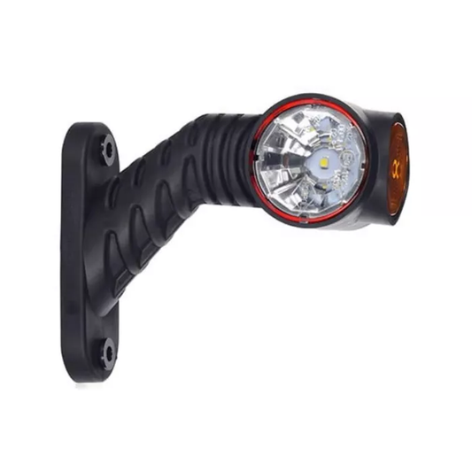 Umrissleuchte an kurzem, schrägem Ausleger, Dreifachfunktion mit Reflektor (LED) weiß - orange - rot 12/24V links