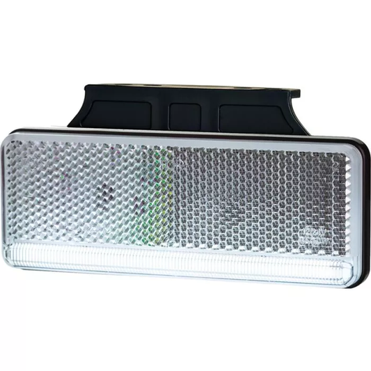 LED-Schlanke Positionsleuchte XS mit Halterung Weiß 12/24V Universell