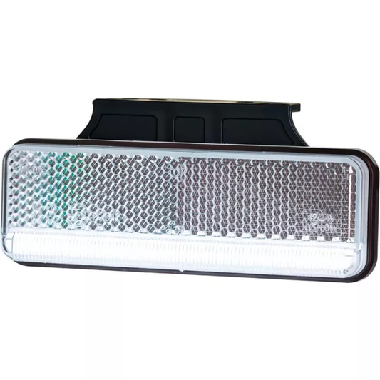 SCHMALER LED-SEITENMARKIERUNGSLEUCHTE XS MIT HALTER WEISS 12/24V UNIVERSAL