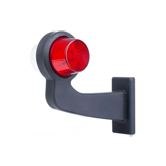 Umrissleuchte (Old School) mit langem Ausleger (LED) weiß-rot 12/24V links
