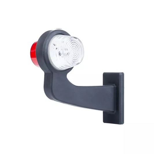 Umrissleuchte (Old School) auf langem Ausleger (LED) weiß-rot 12/24V rechts