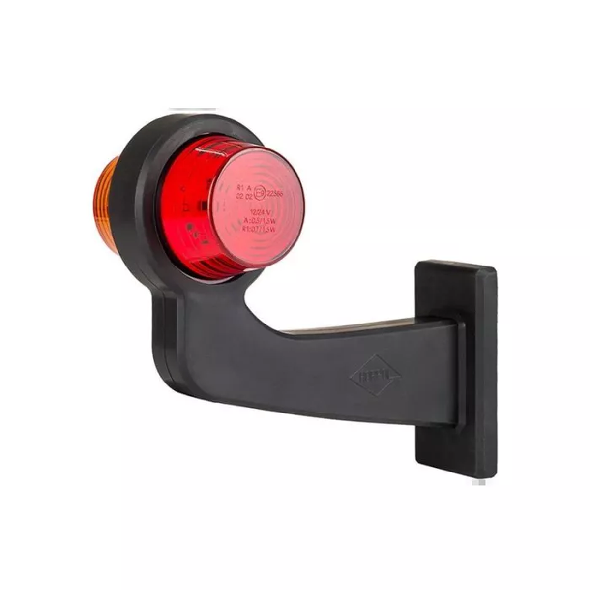 Umrissleuchte (Old School) an langem Ausleger (LED), orange-rot, 12/24V, links