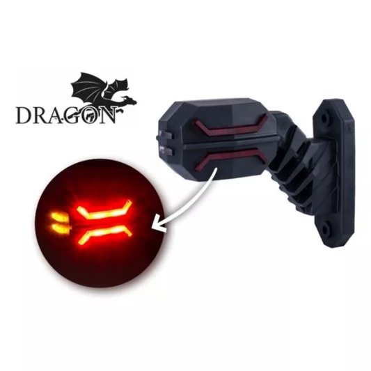 UMRISSLEUCHTE (DRAGON) DREIFUNKTIONAL AN SCHRÄGEM MITTELEN AUSLEGER (LED) WEISS - ORANGE - ROT 12/24V LINKS