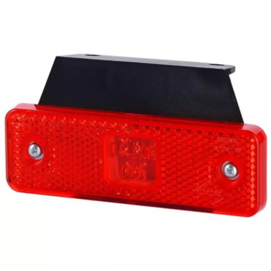 Umrissleuchte mit Reflektor und Halterung (LED) rot 12/24V universell