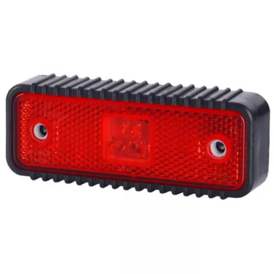 Umrissleuchte mit Reflektor und geriffelter Gummidichtung (LED) Rot 12/24V Universal