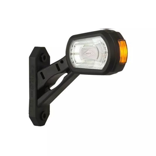 DREIFUNKTIONALE ECKLEUCHTE MIT KURZEM SCHRÄGEM AUSLÄUFER, RÜCKFAHRSENSOR-KOMPATIBEL (LED) WEISS-ORANGE-ROT