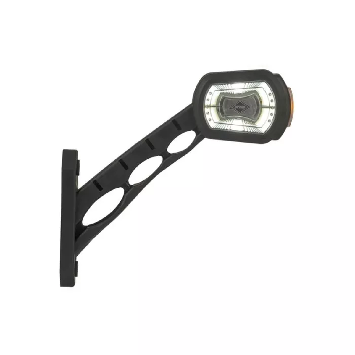 DREIFUNKTIONALE BREITENBELEUCHTUNGSLAMPE AN LANGEM SCHRÄGEM AUSLEGER (LED) WEIß - ORANGE - ROT 12/24V LINKS