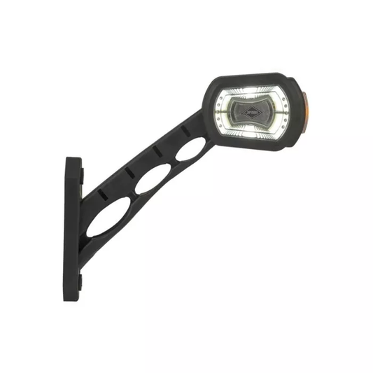 DREIFUNKTIONALE BREITENBELEUCHTUNGSLAMPE AN LANGEM SCHRÄGEM AUSLEGER (LED) WEIß - ORANGE - ROT 12/24V LINKS