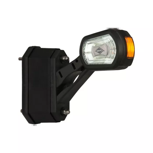 DREIFUNKTIONALES SEITENMARKIERUNGSLEUCHTE MIT MITTLEREM SCHRÄGEM AUSLÄUFER UND RÜCKFAHRSENSORMODUL (LED) WEIß - ORANGE - ROT 12/2