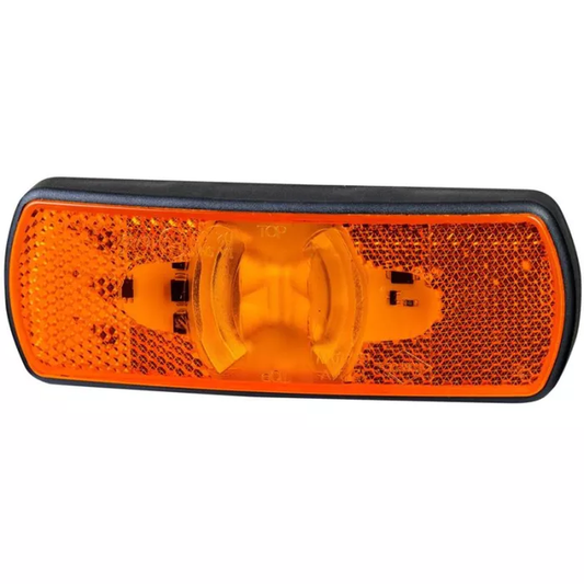 DREIFUNKTIONS-KONTURLEUCHTE AN LANGEM SCHRÄGEM AUSLEGER MIT RÜCKFAHRSENSOR-MODUL (LED) WEISS-ORANGE-ROT 12/24V