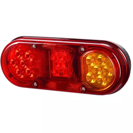 HECKKOMBILEUCHTE MIT KENNZEICHENBELEUCHTUNG (LED) ORANGE-ROT 12/24V RECHTS