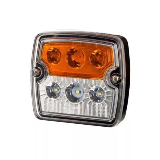 KOMBINIERTES RÜCKLICHT MIT NUMMERTAFELBELEUCHTUNG (LED) ORANGE-ROT 12/24V UNIVERSAL
