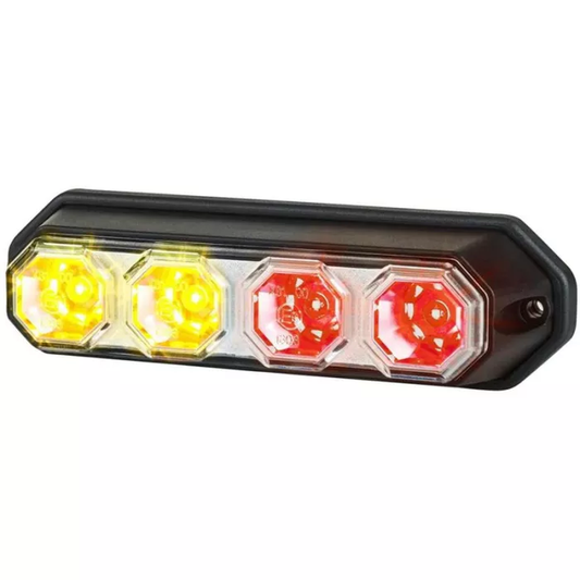 KOMBINIERTES RÜCKLICHT 3-FUNKTIONEN (LED) ORANGE-ROT 12/24V UNIVERSELL