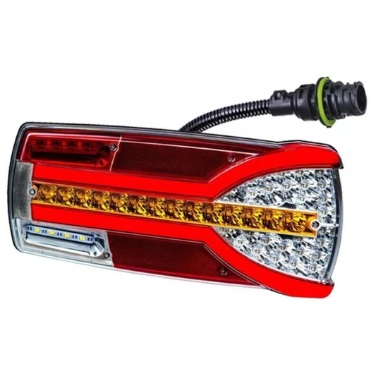 KOMBINIERTES RÜCKLICHT MIT 7-PIN STECKER HINTEN 7-FUNKTIONEN MIT DYNAMISCHEM BLINKER (LED) WEISS-ORANGE-ROT 12/24V PR