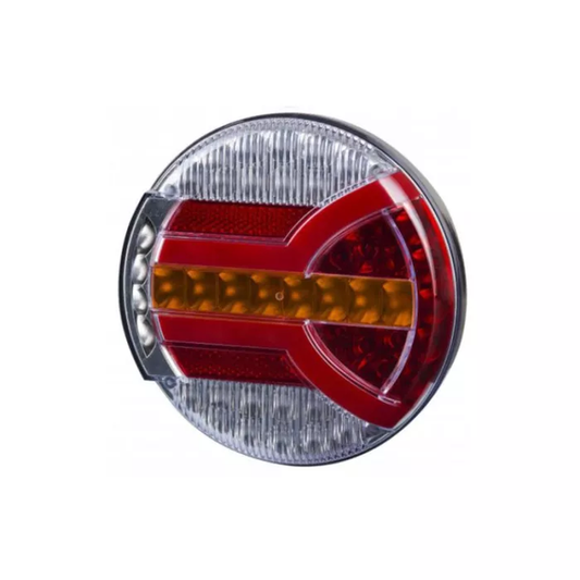 Rückleuchte 4-Funktions mit dynamischem LED-Blinker (weiß - orange - rot) 12/24V universell