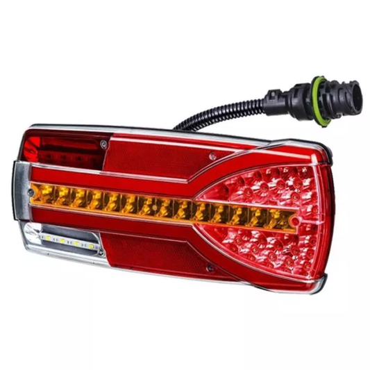 KOMBILAMPE 7-FUNKTIONEN MIT DYNAMISCHEM BLINKER (LED) WEISS-ORANGE-ROT 12/24V RECHTS