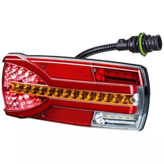 Heckleuchte mit dynamischem Blinker (LED) Weiß - Orange - Rot 12/24V Links