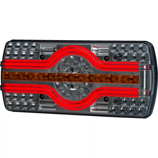 Kombinierte Lampe mit Kennzeichenbeleuchtung unten (LED) weiß - orange - rot 12/24V links