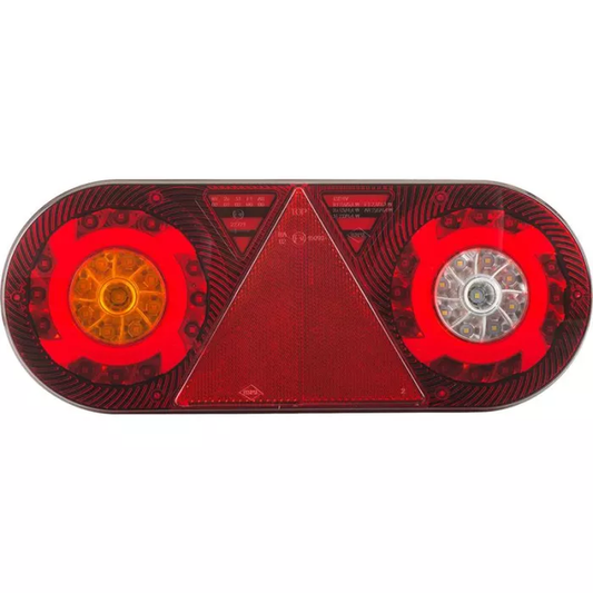 HECKVERBINDUNGSLEUCHTE 6-FUNKTIONEN (NEON) MIT REFLEKTOR (LED) WEISS-ORANGE-ROT 12/24V LINKS