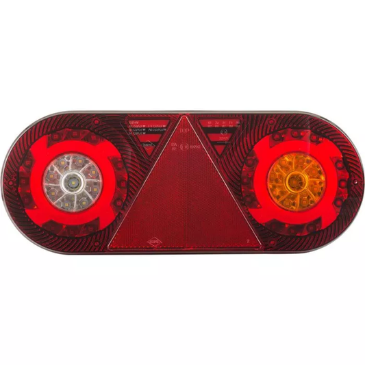 Heckleuchte 6-Funktions-Leuchte (Neon) mit Reflektor (LED) Weiß - Orange - Rot 12/24V Rechts